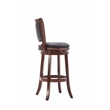 Maklaine Contemporary Rubberwood Frame Bar Height Swivel Bar Stool - Cherry
