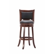 Maklaine Contemporary Rubberwood Frame Bar Height Swivel Bar Stool - Cherry