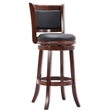 Maklaine Contemporary Rubberwood Frame Bar Height Swivel Bar Stool - Cherry