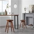 Maklaine Wood Counter Height Swivel Counter Stool in Walnut Finish