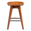 Maklaine Wood Counter Height Swivel Counter Stool in Walnut Finish