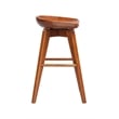 Maklaine Wood Counter Height Swivel Counter Stool in Walnut Finish