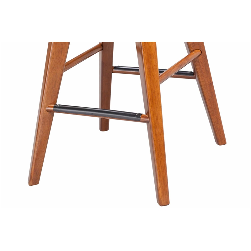 Maklaine Wood Counter Height Swivel Counter Stool in Walnut Finish