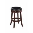 Maklaine Contemporary Wood Swivel Bar Height Stool in Cappuccino Finish