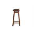 Maklaine Wood Saddle Counter Stool in Chestnut Wire-Brush Finish