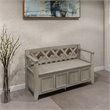 Maklaine 48 inch Wide Solid Wood Transitional Entryway Bench in Distressed Gray