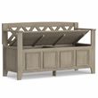Maklaine 48 inch Wide Solid Wood Transitional Entryway Bench in Distressed Gray