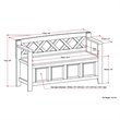 Maklaine 48 inch Wide Solid Wood Transitional Entryway Bench in Distressed Gray