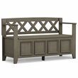 Maklaine 48 inch Wide Solid Wood Transitional Entryway Bench in Farmhouse Gray