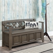 Maklaine 48 inch Wide Solid Wood Transitional Entryway Bench in Farmhouse Gray