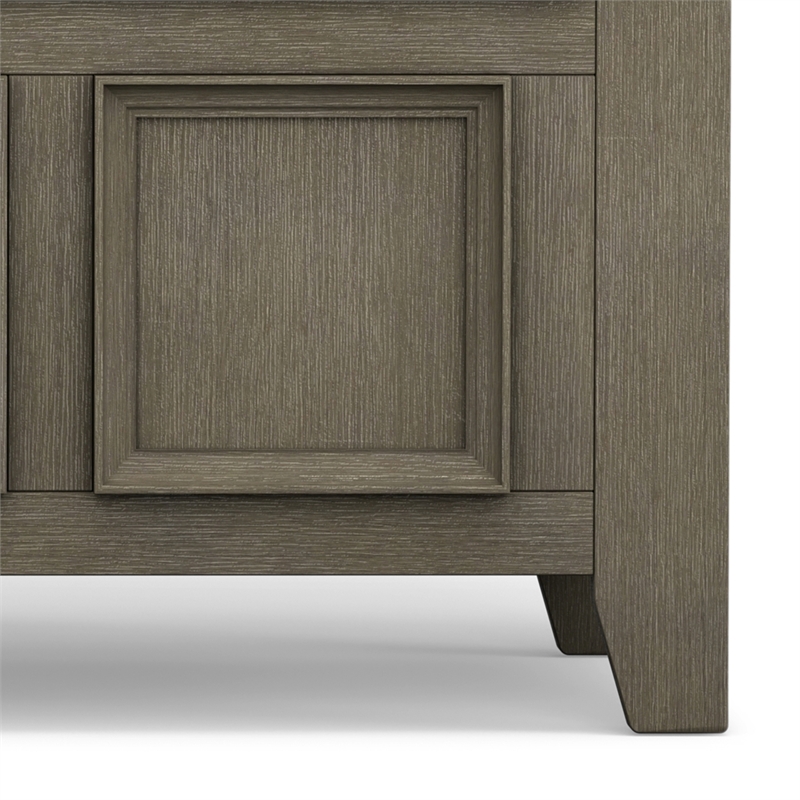 Maklaine 48 inch Wide Solid Wood Transitional Entryway Bench in Farmhouse Gray