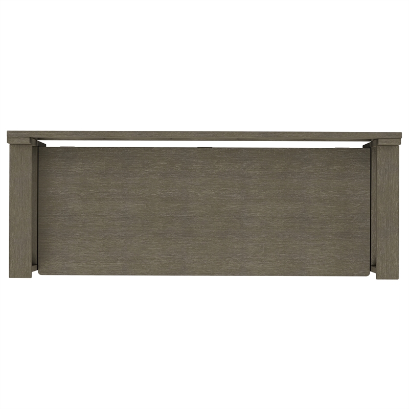 Maklaine 48 inch Wide Solid Wood Transitional Entryway Bench in Farmhouse Gray