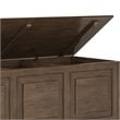 Maklaine Traditional Solid Wood Storage Bench in Natural Aged Brown