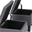 Maklaine Contemporary 3 Pc Faux Leather Storage Bench in Stone Gray
