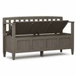 Maklaine Solid Wood Entryway Lift-Top Storage Bench - Farmhouse Gray
