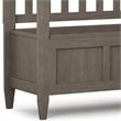 Maklaine Solid Wood Entryway Lift-Top Storage Bench - Farmhouse Gray