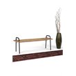Maklaine Contemporary Solid Mango Wood Living Room Bench in Natural