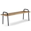 Maklaine Contemporary Solid Mango Wood Living Room Bench in Natural