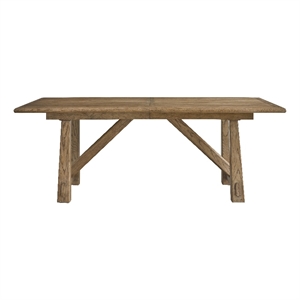 Maklaine Contemporary Accent Wood Rectangular Dining Table in Brown