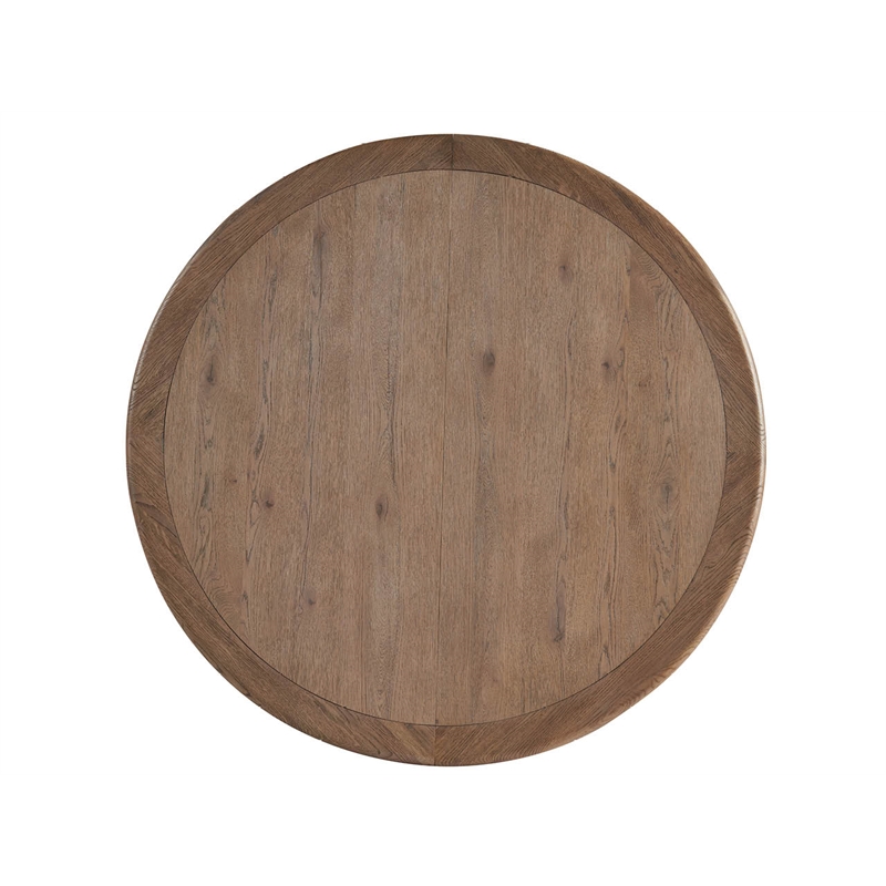 Maklaine Contemporary Accent Wood Round Dining Table in Brown