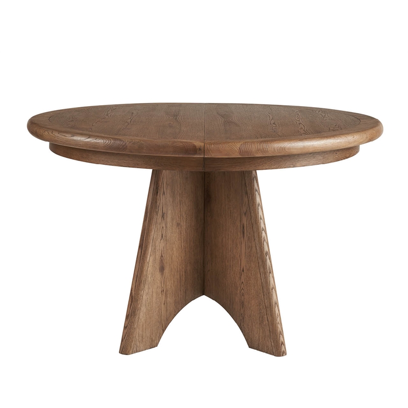 Maklaine Contemporary Accent Wood Round Dining Table in Brown