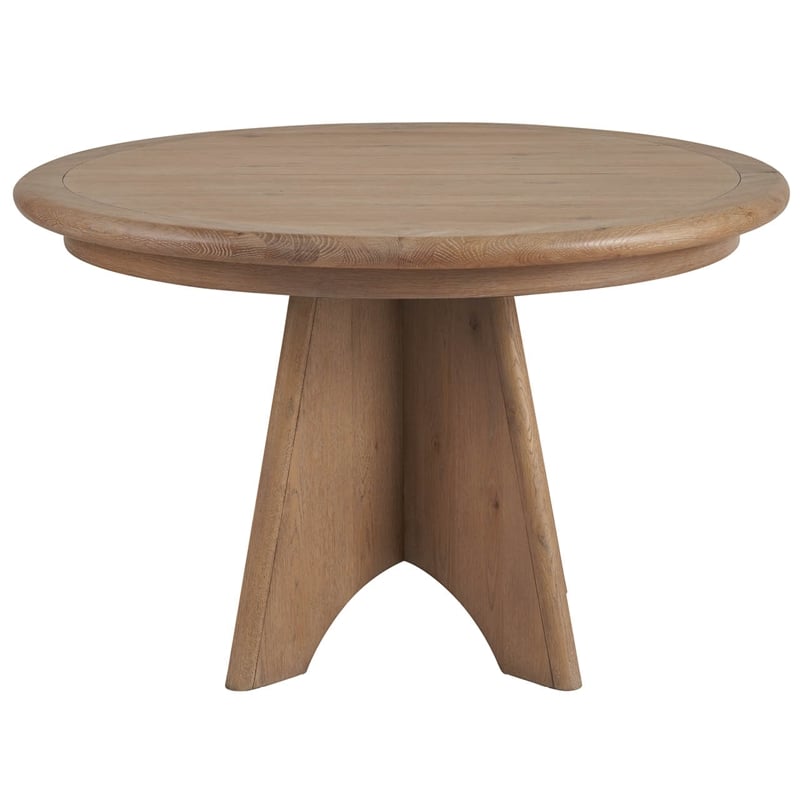 Maklaine Contemporary Accent Wood Round Dining Table in Tan Finish