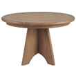 Maklaine Contemporary Accent Wood Round Dining Table in Tan Finish