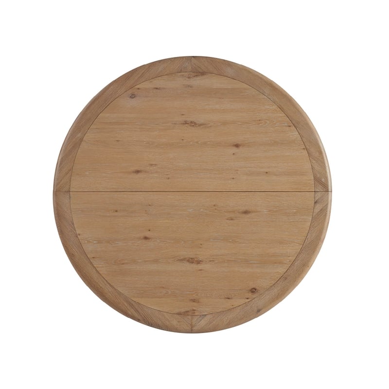 Maklaine Contemporary Accent Wood Round Dining Table in Tan Finish