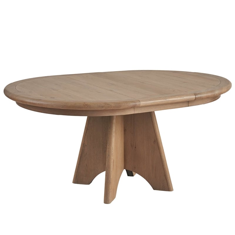 Maklaine Contemporary Accent Wood Round Dining Table in Tan Finish