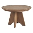 Maklaine Contemporary Accent Wood Round Dining Table in Tan Finish