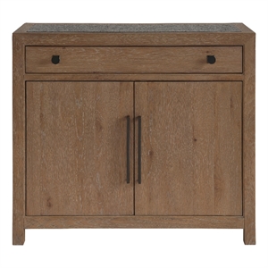 Maklaine Contemporary Accent Wood Bar Cabinet in Brown Finish
