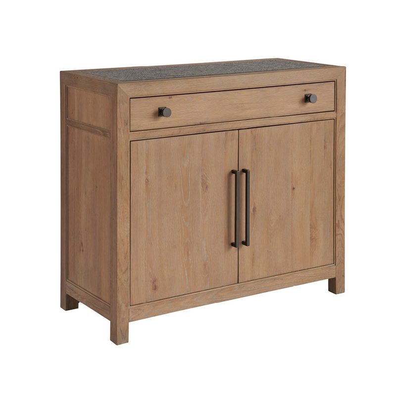 Maklaine Modern / Contemporary Accent Wood Bar Cabinet in Tan Finish