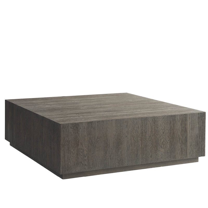 Maklaine Contemporary Accent Wood Square Cocktail Table in Brown