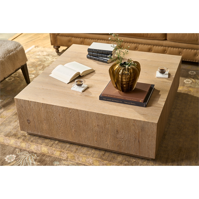 Maklaine Contemporary Accent Wood Square Cocktail Table in Espresso