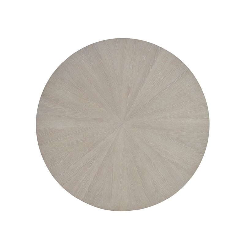Maklaine Contemporary Accent Round Wood Dining Table in Gray