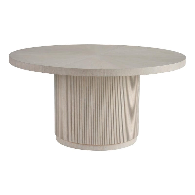 Maklaine Contemporary Accent Round Wood Dining Table in Gray