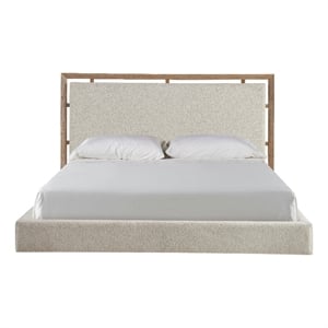 Maklaine Modern / Contemporary Accent Wood Bed Queen in Tan Finish