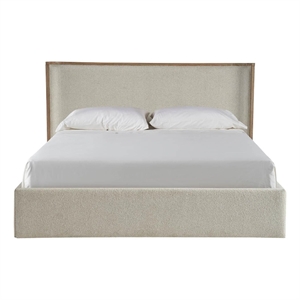 Maklaine Contemporary Accent Storage Wood Bed Queen in Tan Finish