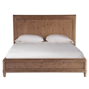 Maklaine Contemporary Accent Panel Wood Bed King in Brown Finish
