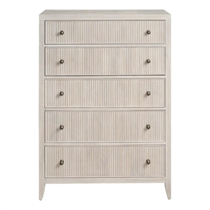 Maklaine Modern / Contemporary Accent Wood Chest in Gray Finish