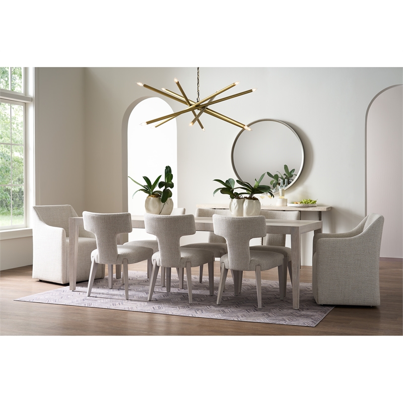 Maklaine Contemporary Accent Wood Dining Table in Gray Finish