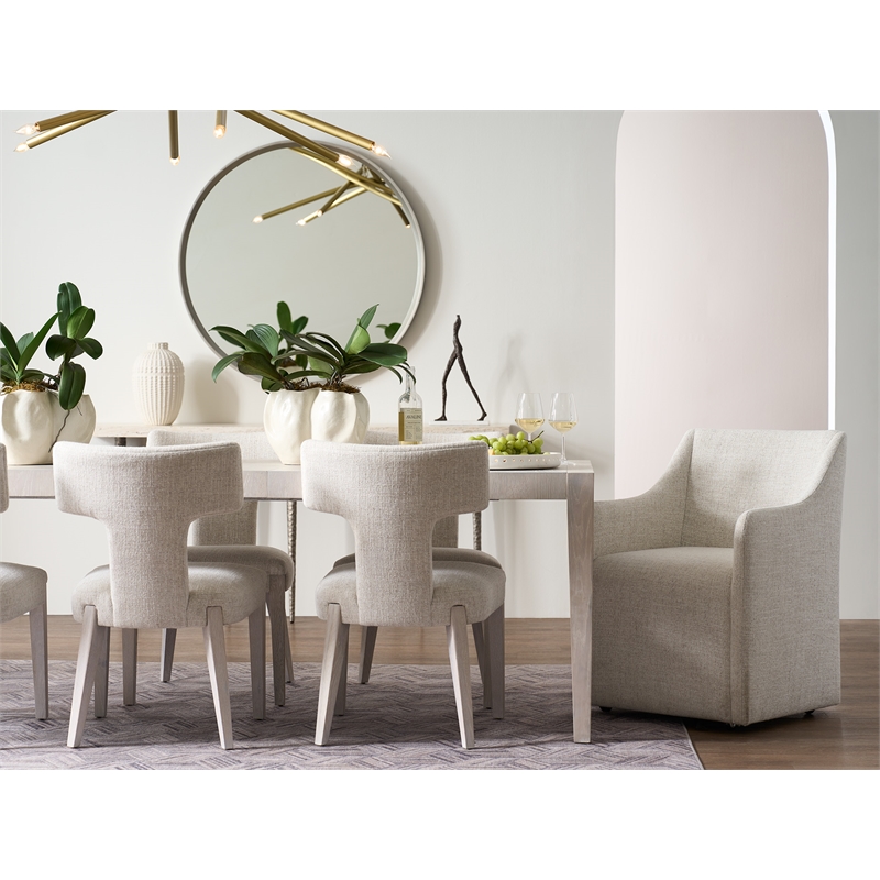 Maklaine Contemporary Accent Wood Dining Table in Gray Finish