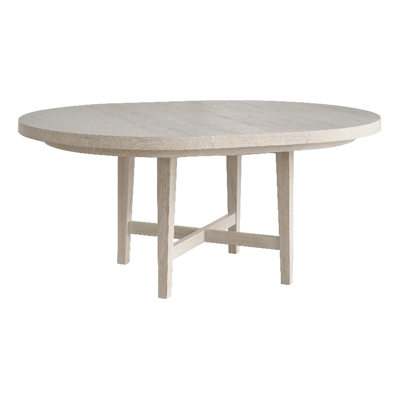 Maklaine Contemporary Accent Wood Round Dining Table in Gray