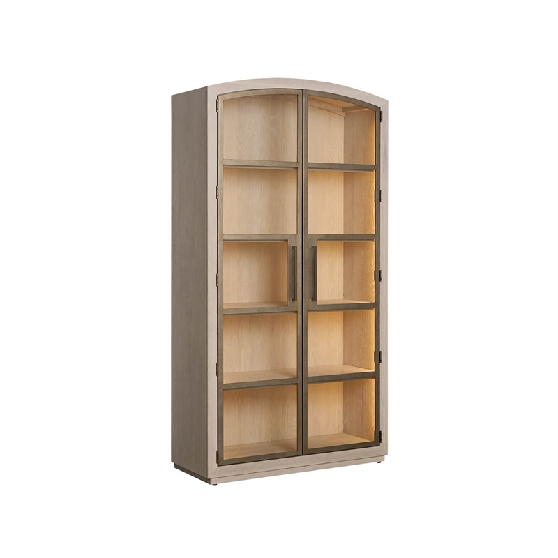 Maklaine Modern / Contemporary Accent Wood Cabinet in Gray Finish