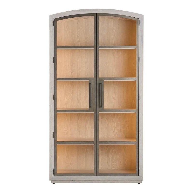 Maklaine Modern / Contemporary Accent Wood Cabinet in Gray Finish