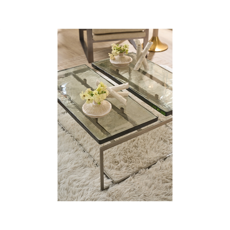 Maklaine Contemporary Accent Metal Cocktail Table in Gray Finish