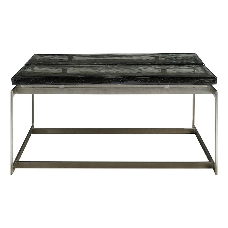 Maklaine Contemporary Accent Metal Cocktail Table in Gray Finish