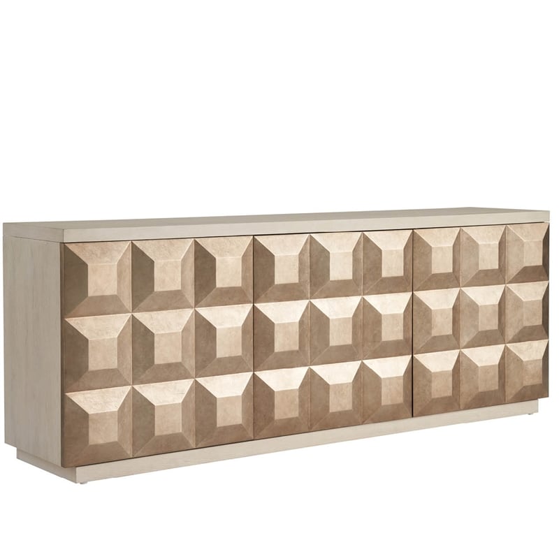 Maklaine Modern / Contemporary Accent Wood Credenza in Gray Finish