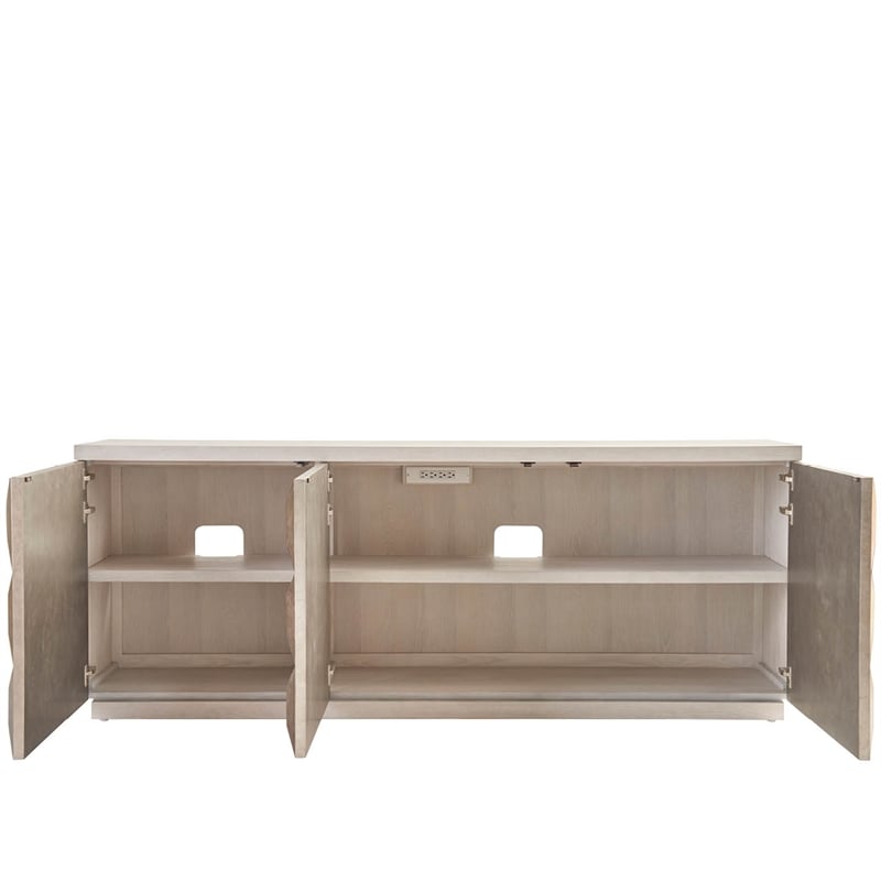 Maklaine Modern / Contemporary Accent Wood Credenza in Gray Finish