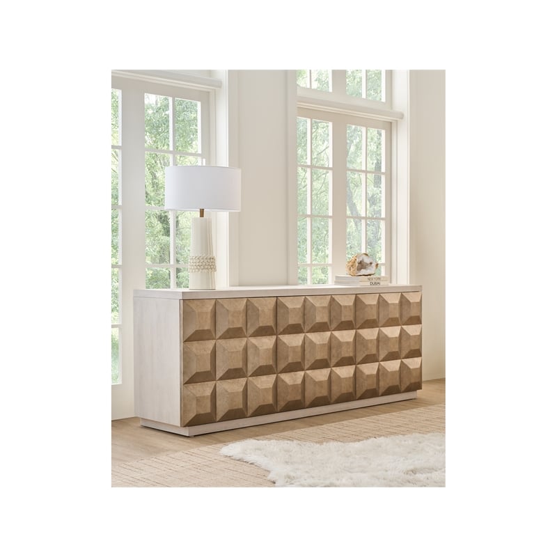 Maklaine Modern / Contemporary Accent Wood Credenza in Gray Finish